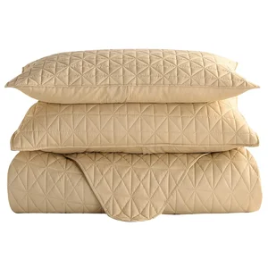 Wholesale Microfiber Polyester Fiber Bedspread Quilted Embroidery Bedding Quilt for Bed