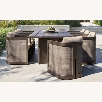 New Design Modern Garden Outdoor Balcony Hotel Furniture Set Teak Wood  Dining table set