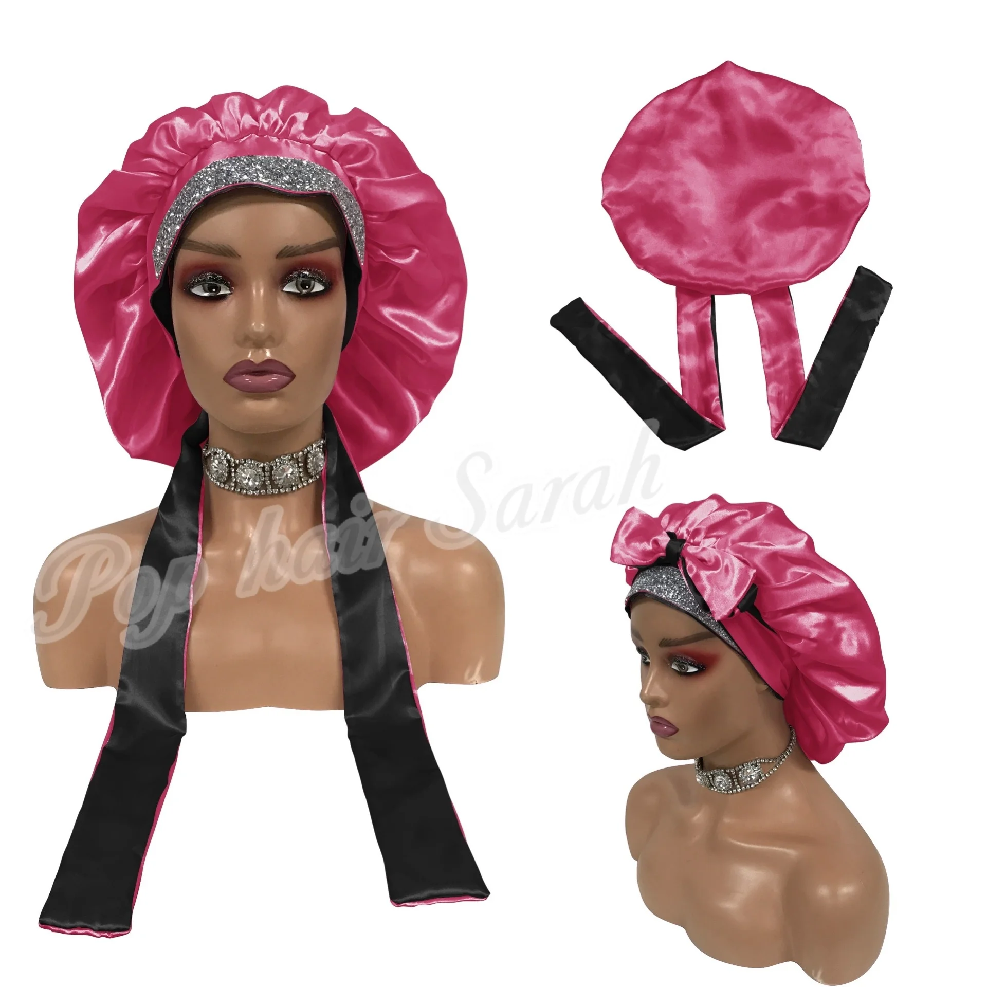 Rhinestone Hair Bonnets, Rhinestone Bling Bonnet