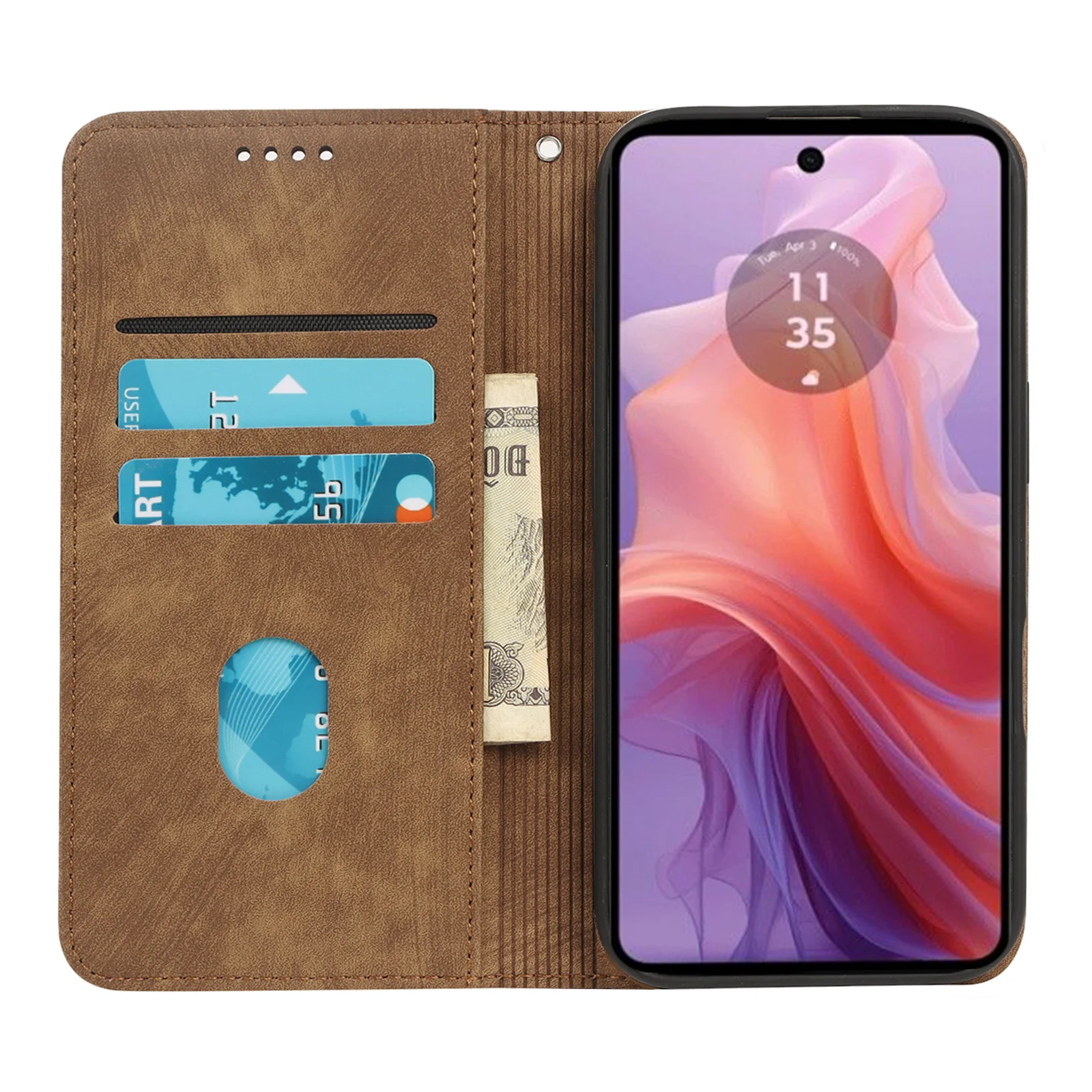 ILING Flip Hülle Für Motorola Moto E14/G24/G04 – PU Leder Mit Kartenfächern, Ständer & Magnetverschluss – RFID-Schutz