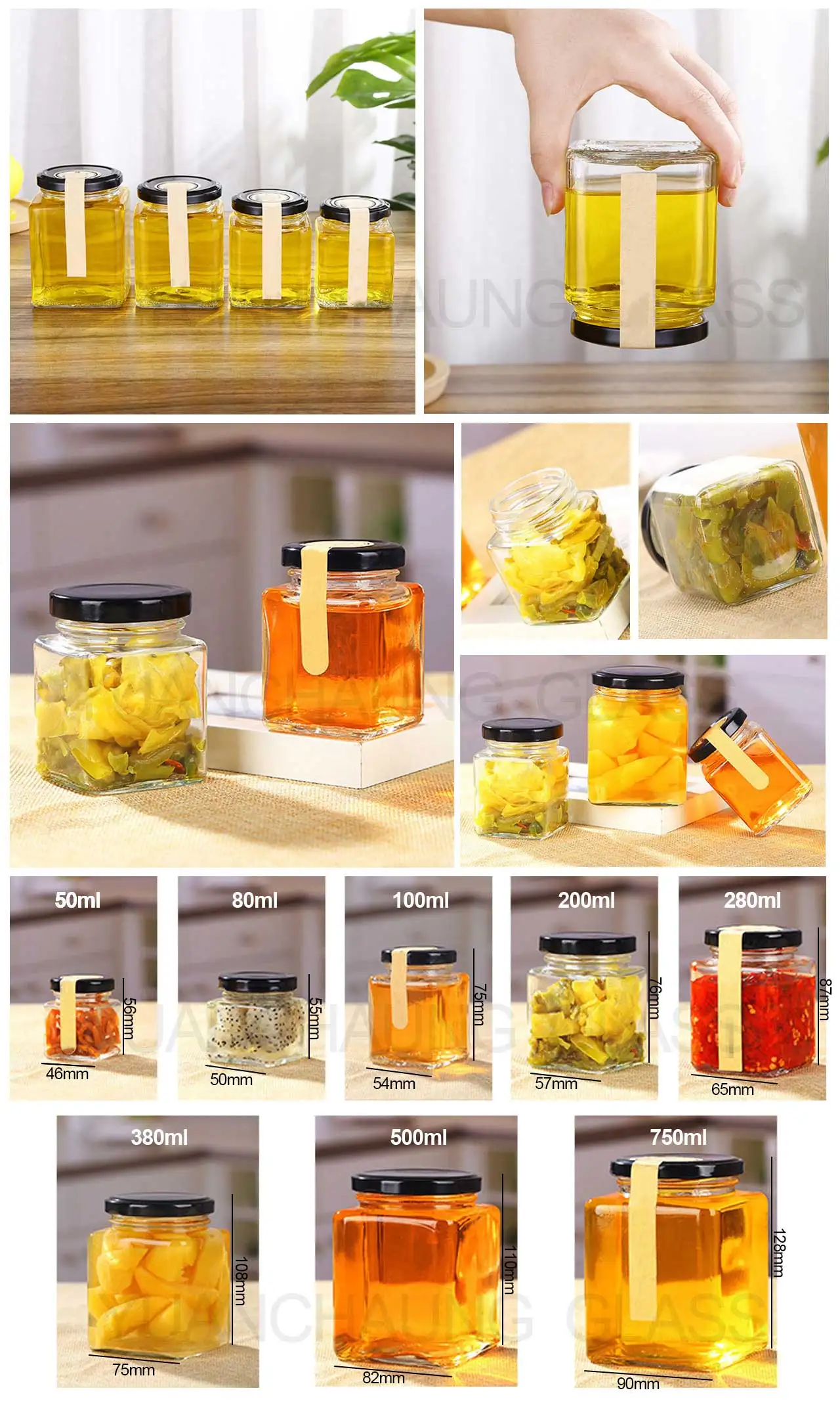 50ml 80ml 100ml 150ml 200ml 280ml 380ml 500ml 730ml Food Storage Square