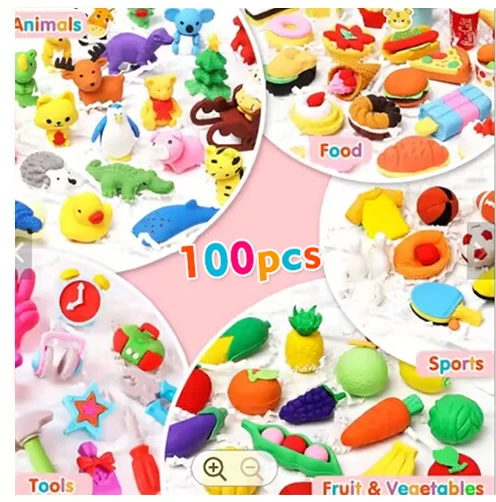 Saudodo канцелярские товары Лидер продаж 100 штук случайный дизайн животных милый 3D ластик динозавра