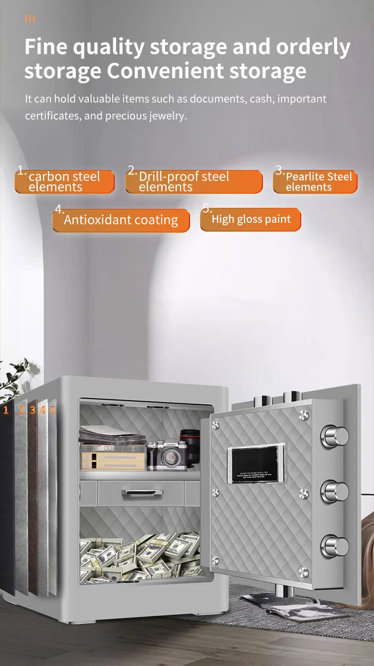 CEQSAFE Electronic Steel Home Safe Box with Fingerprint TUYA APP WIF Lock Strong Household Security Digital Storage Safety Box factory