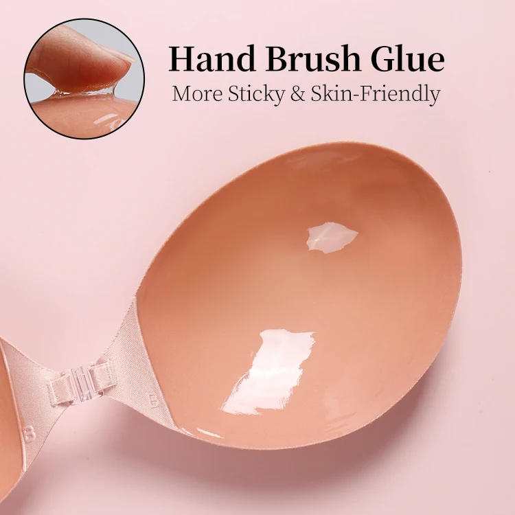 Nipple Bra Sticky Strapless Backless Bra Invisible Front Push up Bra Nude Invisible Girls Sexy Soft Sponge Silicone Manufacturer