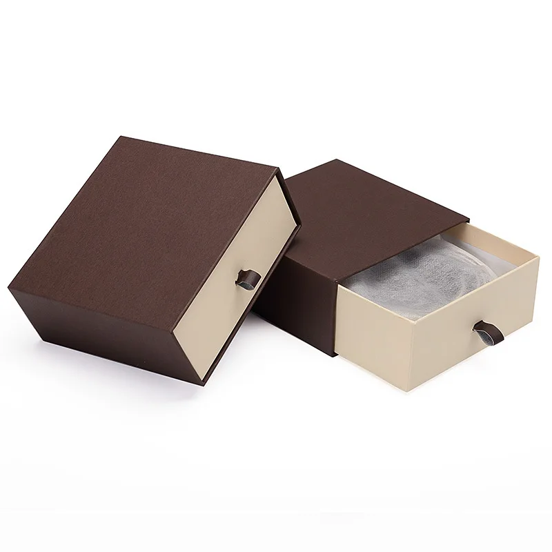 Custom Drawer Box Brown Cardboard Box for Souvenir Scarf Logo Customized Recyclable Eco Friendly