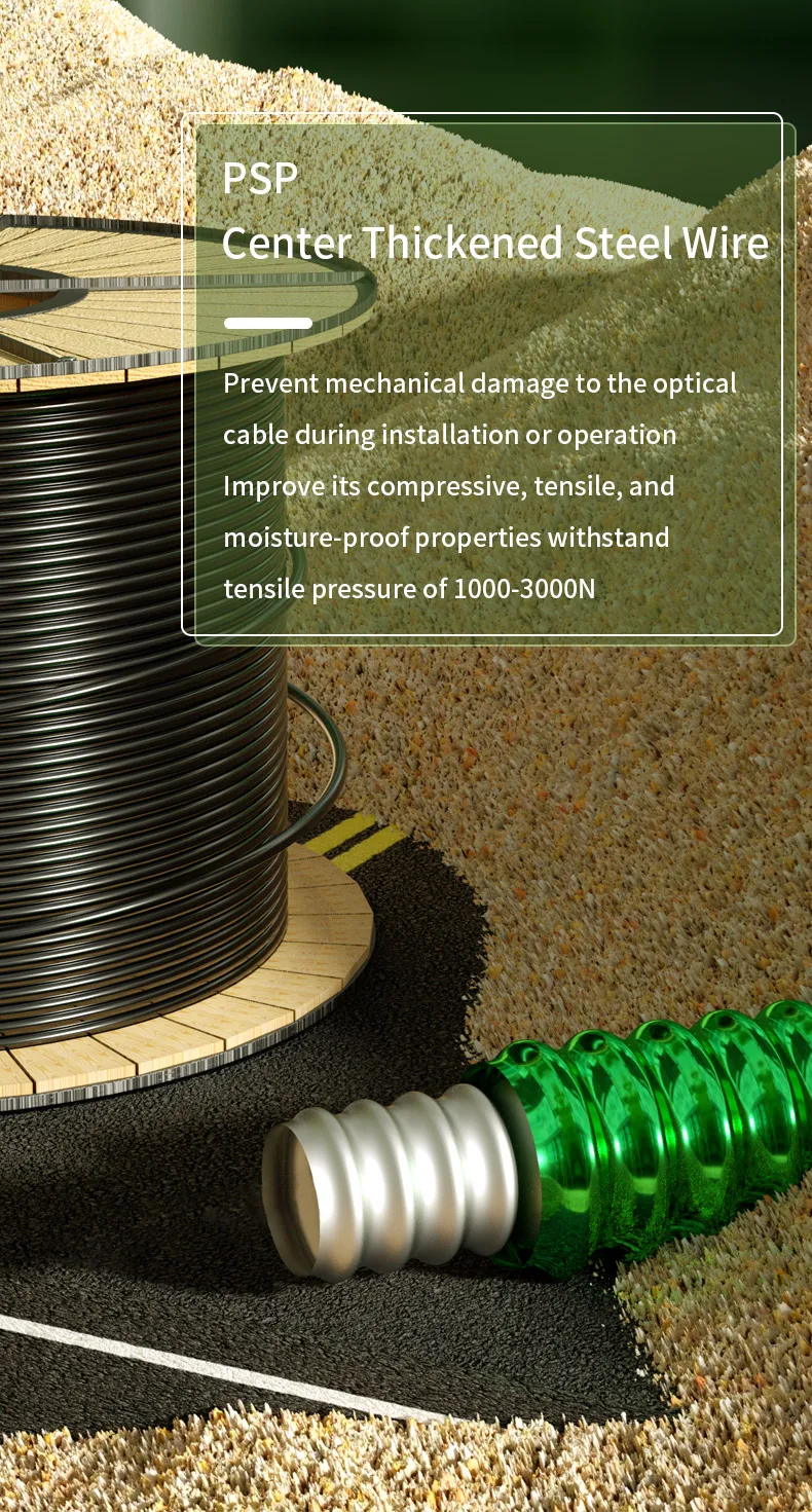 GYFTA53 Double Armored Fiber Optic Cable with 2-288 Cores Loose Tube Stranded Design for Direct Burial Applications