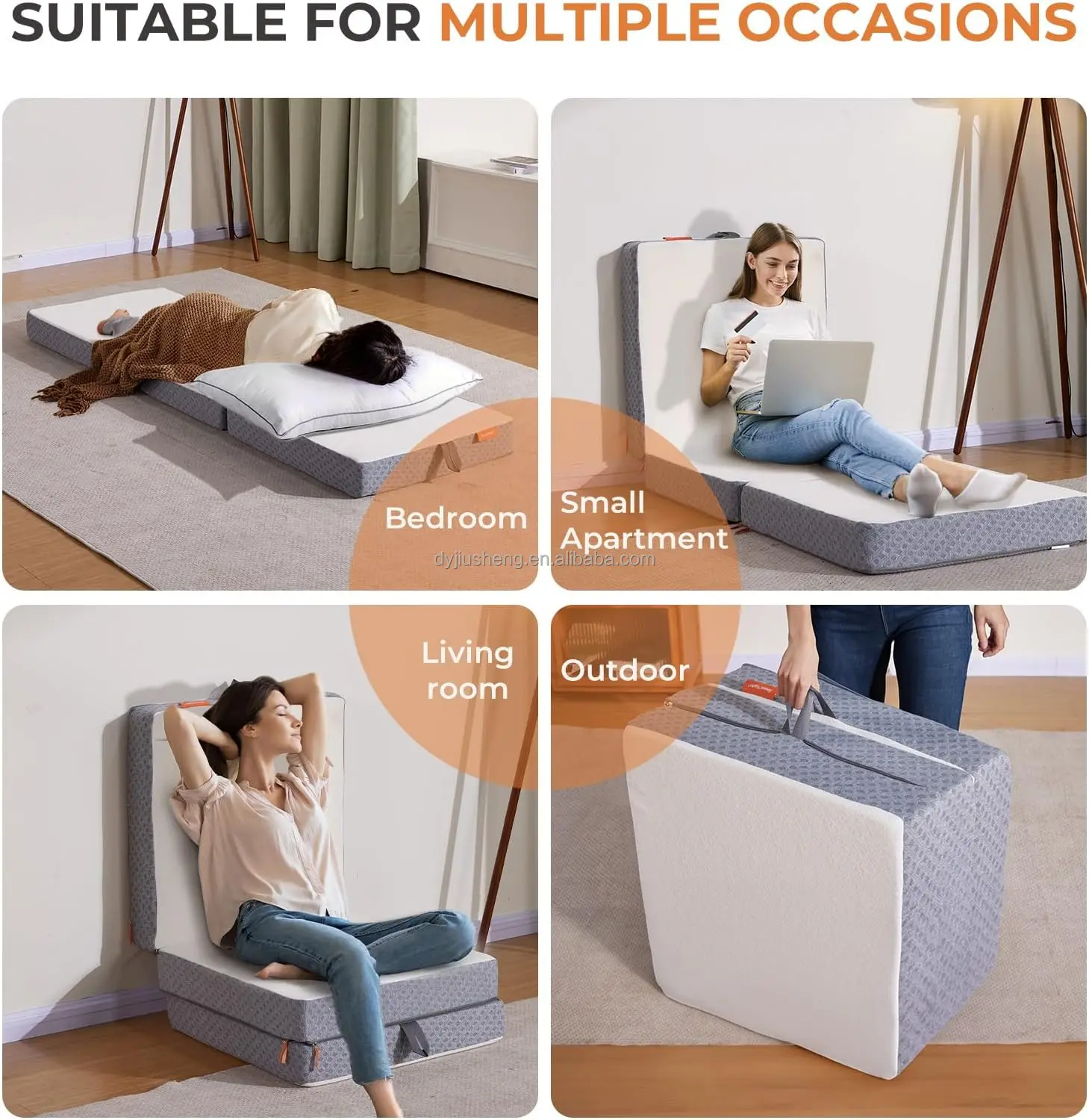 Two-Seater Orthopedic Memory Foam Replacement Sofa Bed Mattress Vacuum Compressed for Home Furniture Removable Feature