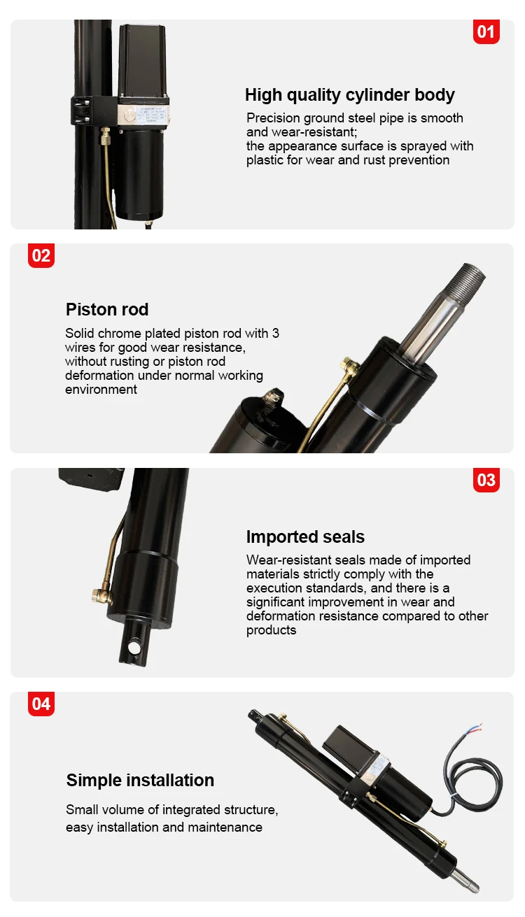 Electric Hydraulic Cylinder 24V/12V KYB MMP4 - 400mm Stroke Linear
