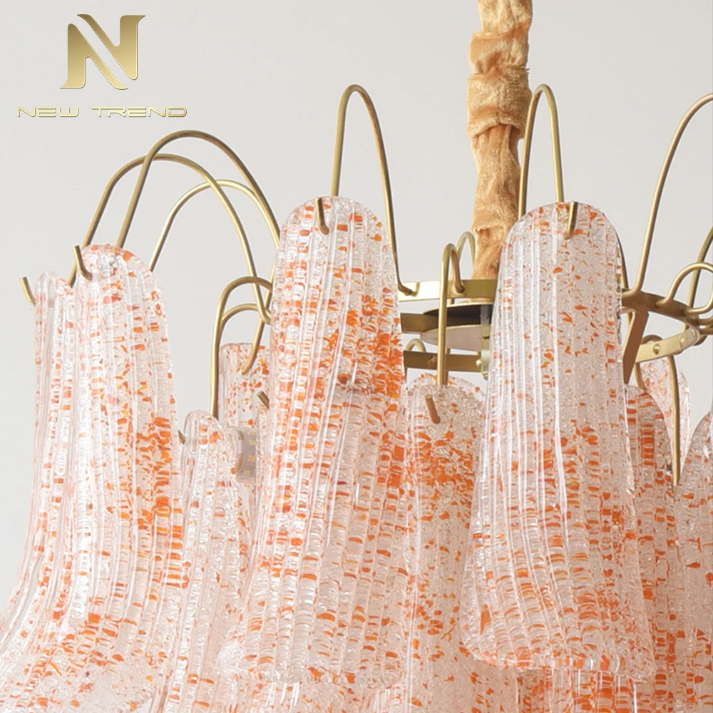 CPL-453 Custom French Vintage Murano Glass Chandelier – Colorful Art Pendant Light for Villa Loft & Living Room