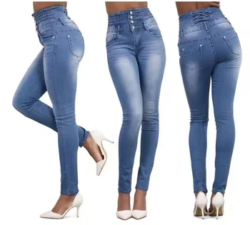 New fashion casual jeans for women stretch classic high rise slim denim leggings pants