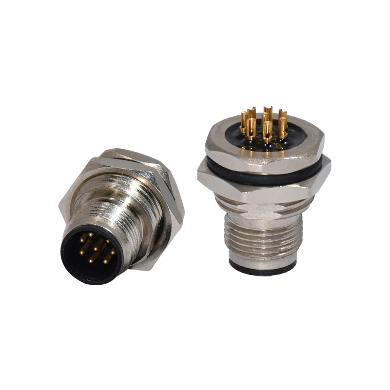 B Code M12 Waterproof Connector 4p Male Front Ip67 PA66 1.5A For Automotive
