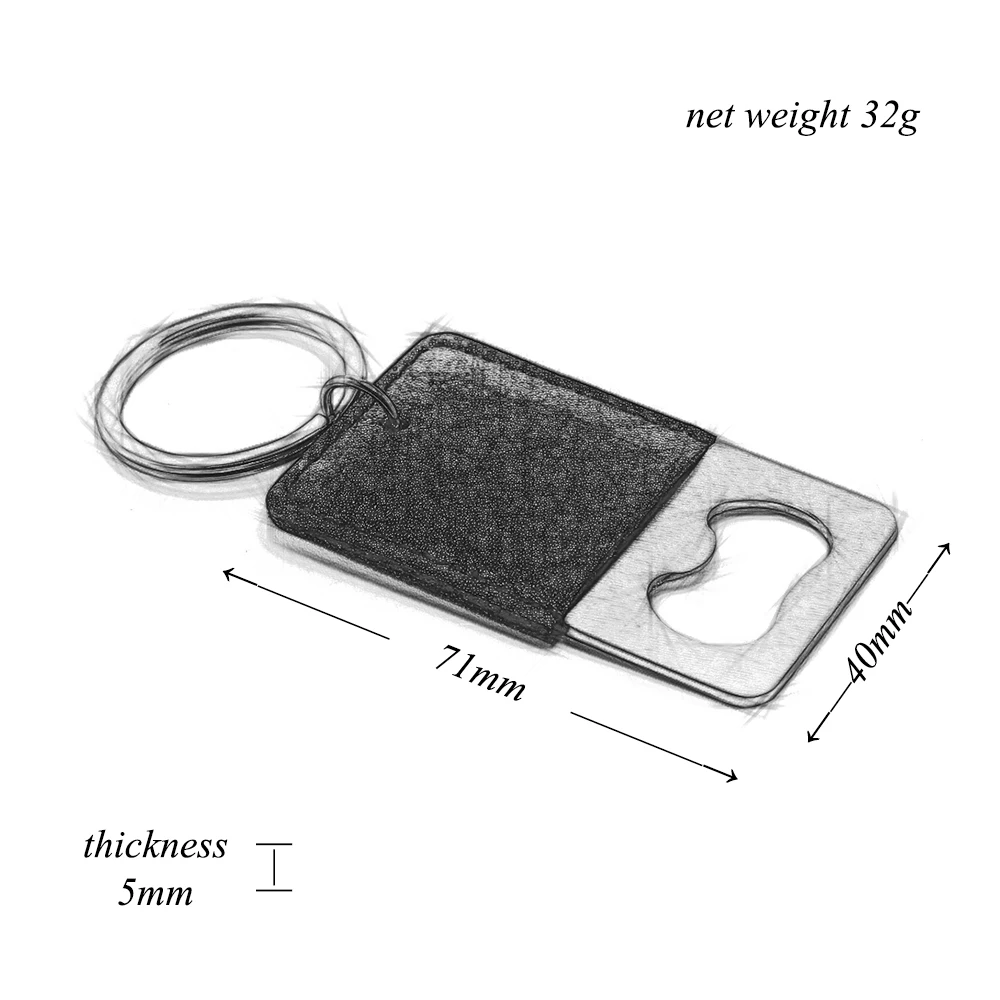 Half Leather Cover Case Bottle Opener Tools Pu Leather Wrap Opener