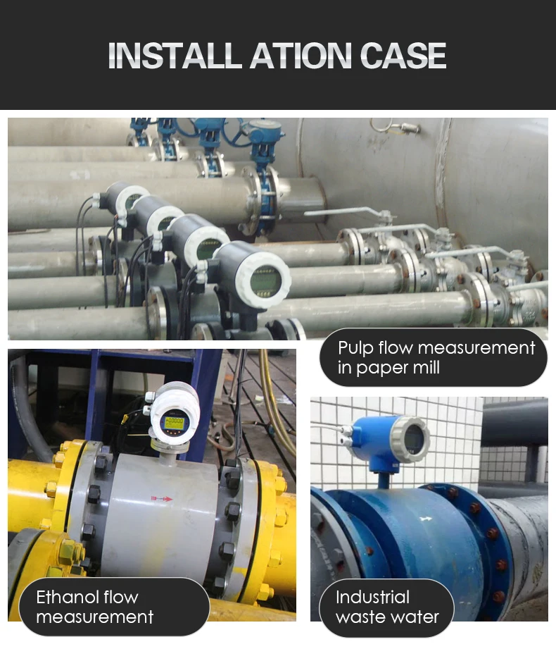 RS485 Electromagnetic Magnetic Flowmeter 2 4 8 Inch Pipeline Liquid Oil Sewage Split Digital Water Flow Meter