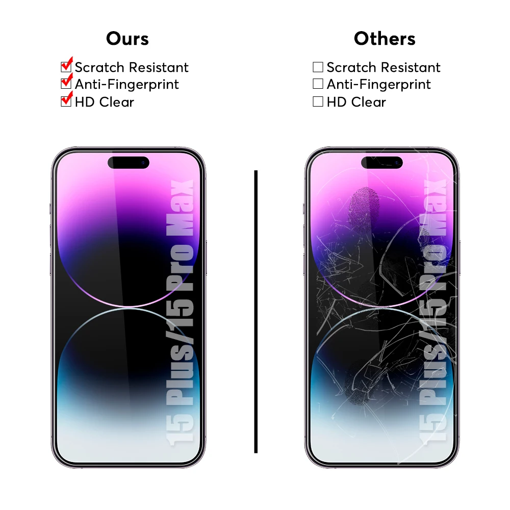 Mobile 3m protector tempered glass for iphone 14  pro max screen protector with EASY APP kit  ,for iphone screen protector