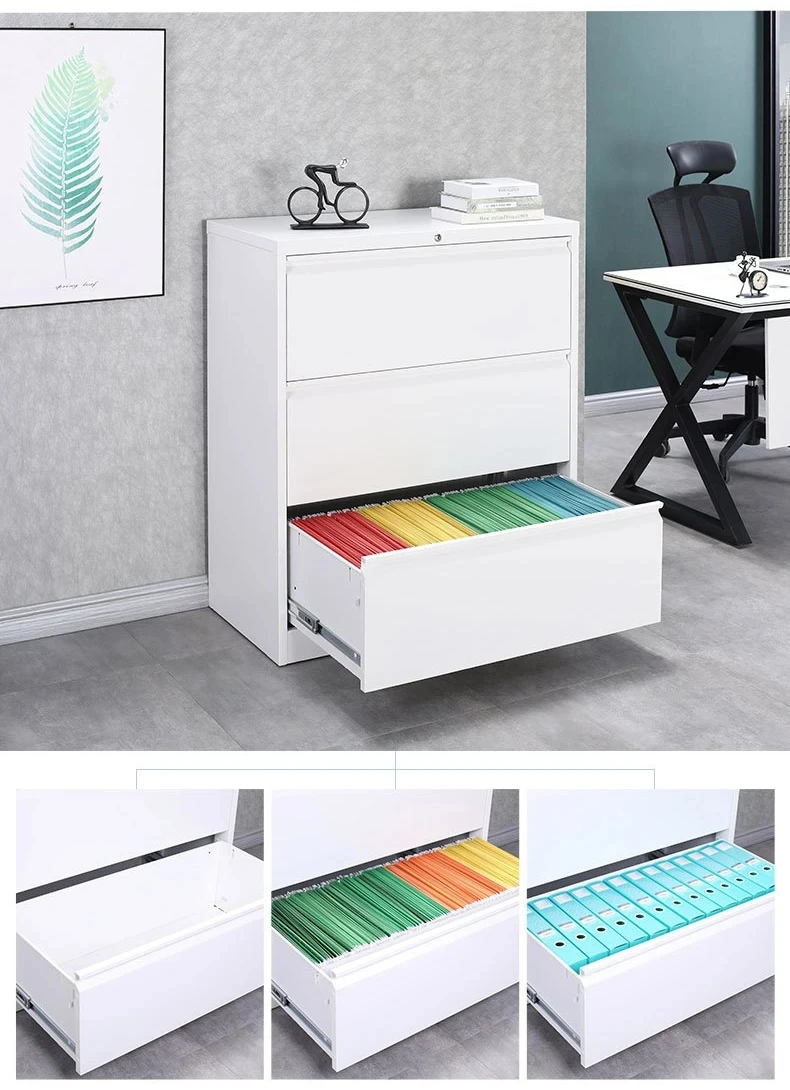 Metal Lockable Filing Cabinet Lateral File Cupboard With Large Storage Drawer For Legal Paper Letter Document School And Office