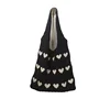 Three rows of hearts - black