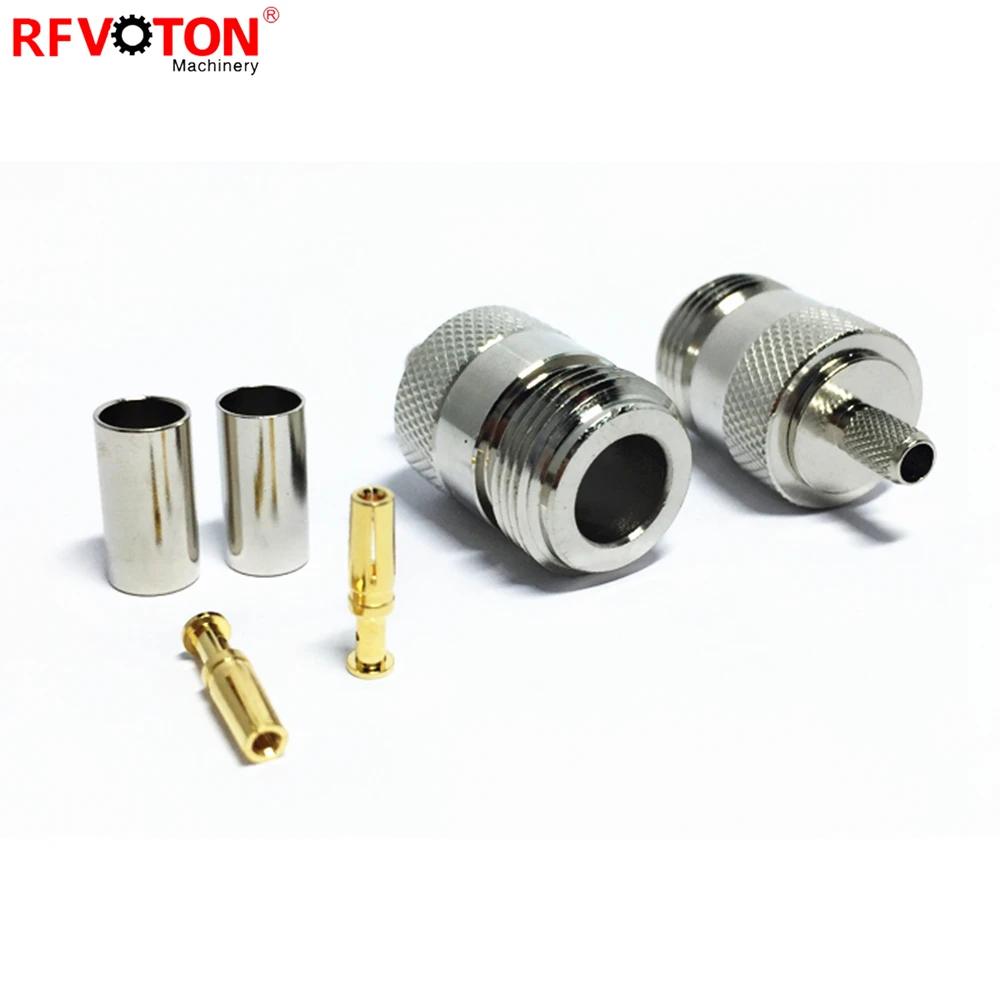 50ohm N type rf waterproof coaxial jack Female Crimp Connector for  RG316 Cable details