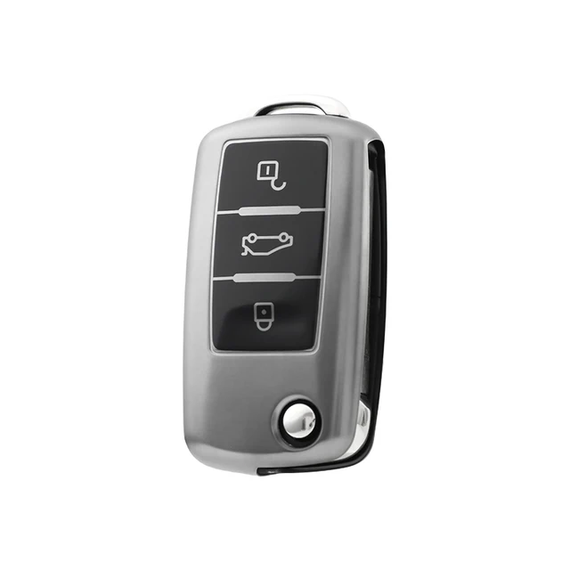 TPU Remote Flip Key FOB for Volkswagen,special Titanium Grey Case Cover,Titanium surface Case Cover for VW Volkswagen New