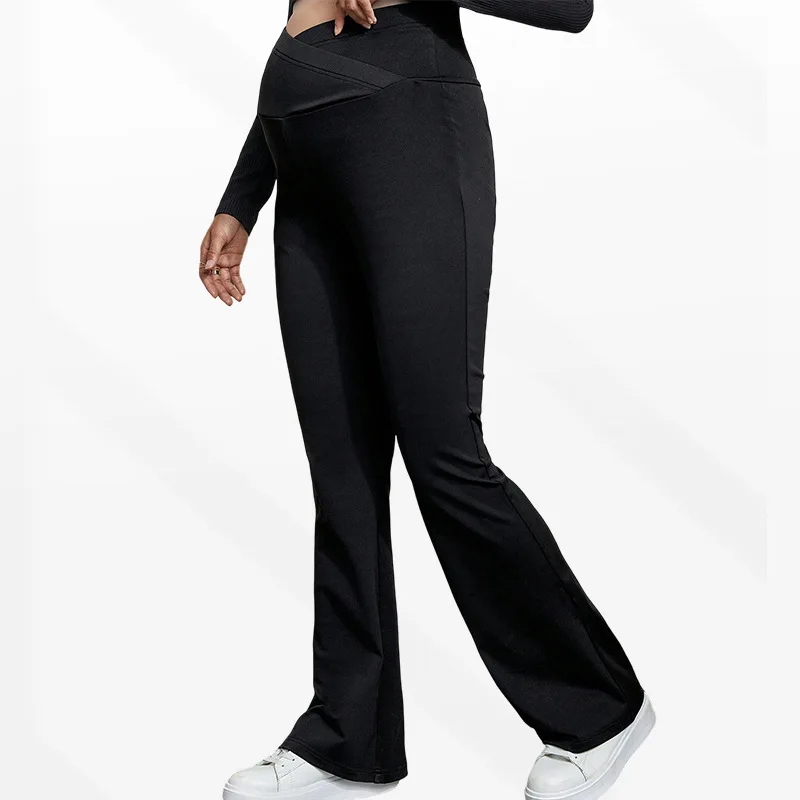 Cross Casual Slim Pregnant Women Bell Bottoms Wide Leg Pants for Maternity Wear for Euro aperçu 5