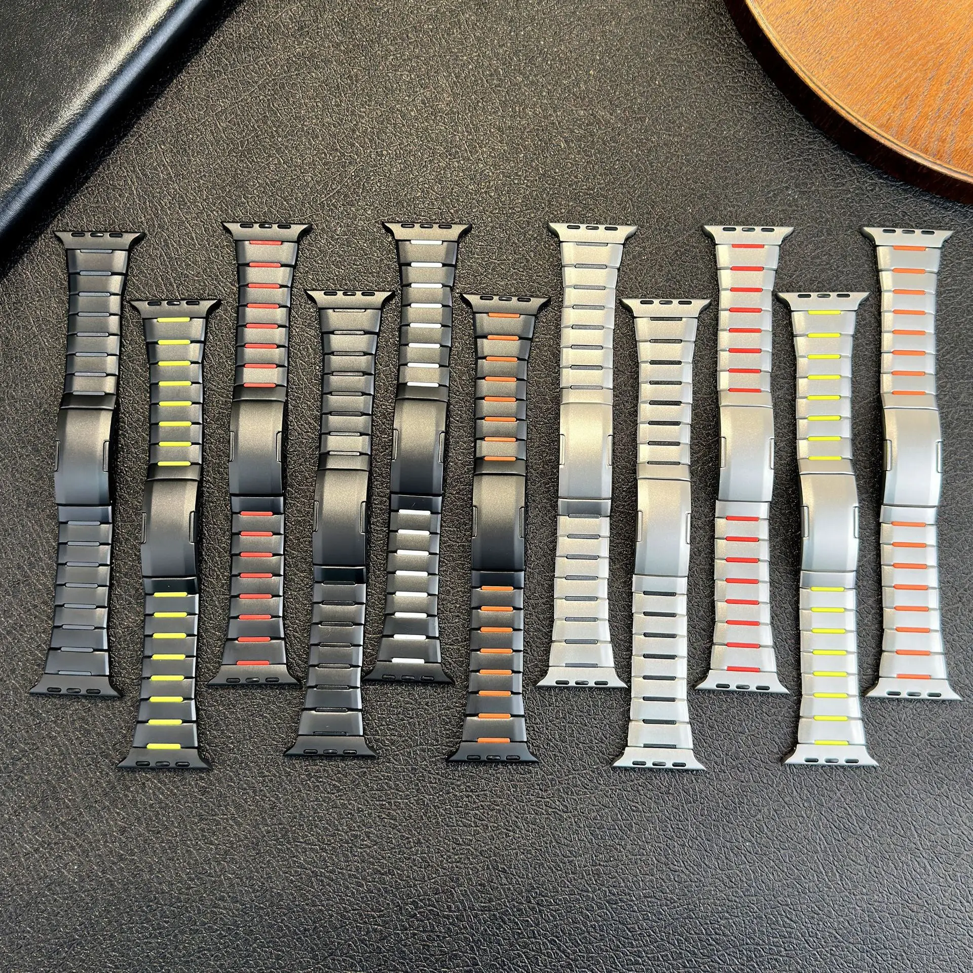 New Fluororubber Stainless Steel Watch Strap for Apple Watch S10/11 42mm 46mm Ultra 49mm SE 44mm Magnetic Clasp Watch Band