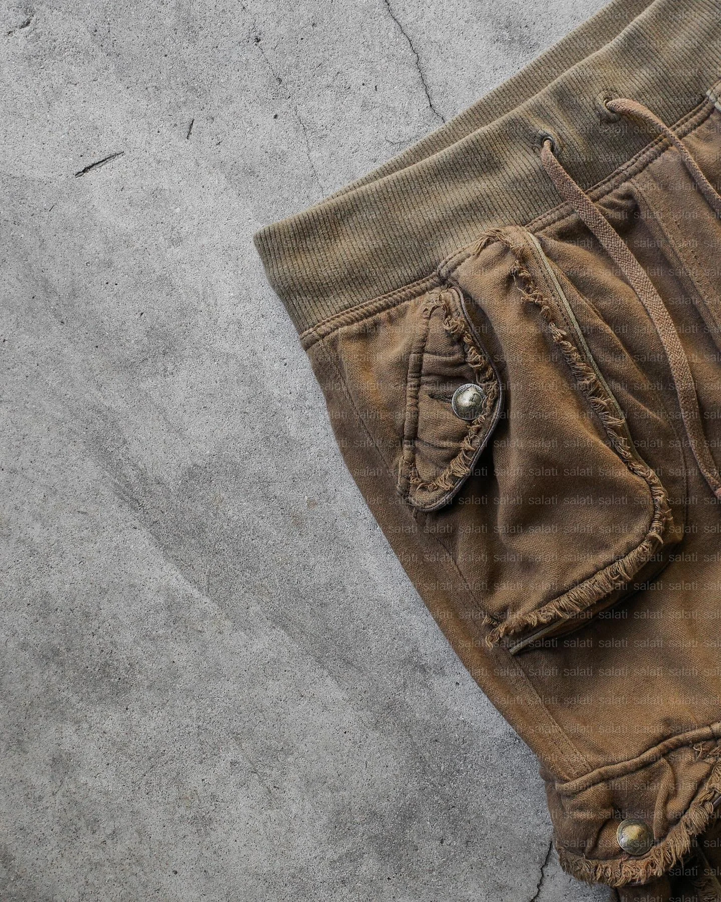 Custom Straight Leg 3D Fur Pockets Nylon Cotton French Terry Baggy Fleece Sweat Trousers Jogger Flared Sweatpants Cargo Pant Men gallery 3