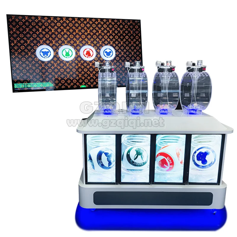 Muilty Cylinder4D Lotto Machine with Screens for Pick 4 Lottery Games constellation Ball
