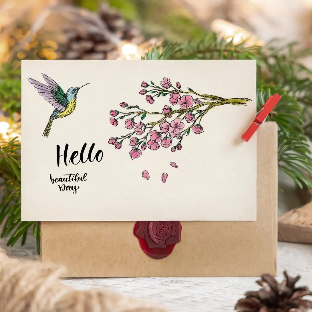 Цветочный фон прозрачные штампы птица прозрачная резина силиконовая печать с чувством слова для изготовления открыток сделай