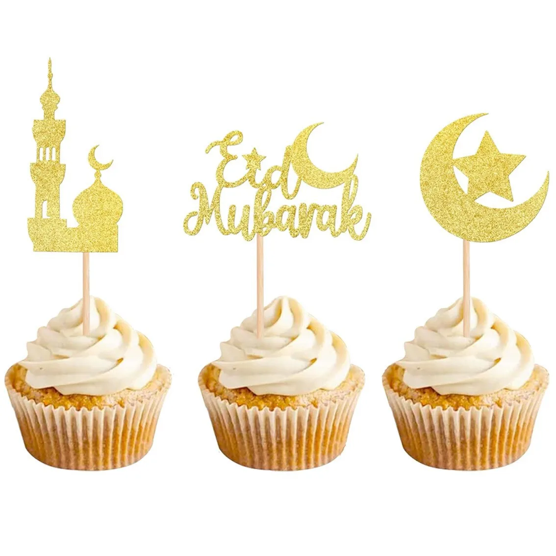 Hot Sale Eid Balloon Moon Cake Star Festival Cake Topper Baking Cake Dessert Decoration Cake Supplies for EID
