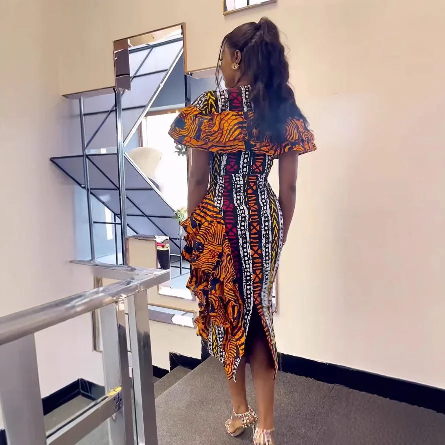 african print dress dresses Amma African Print Midi Dress - African Clothing in USA | MYTRIBENG L / LONG main image 0