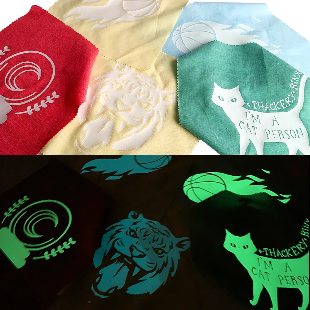 Relitong Pu Htv Colored Glow In The Dark Htv Glow In The Dark T Shirt Vinyl Iron On Glow In The