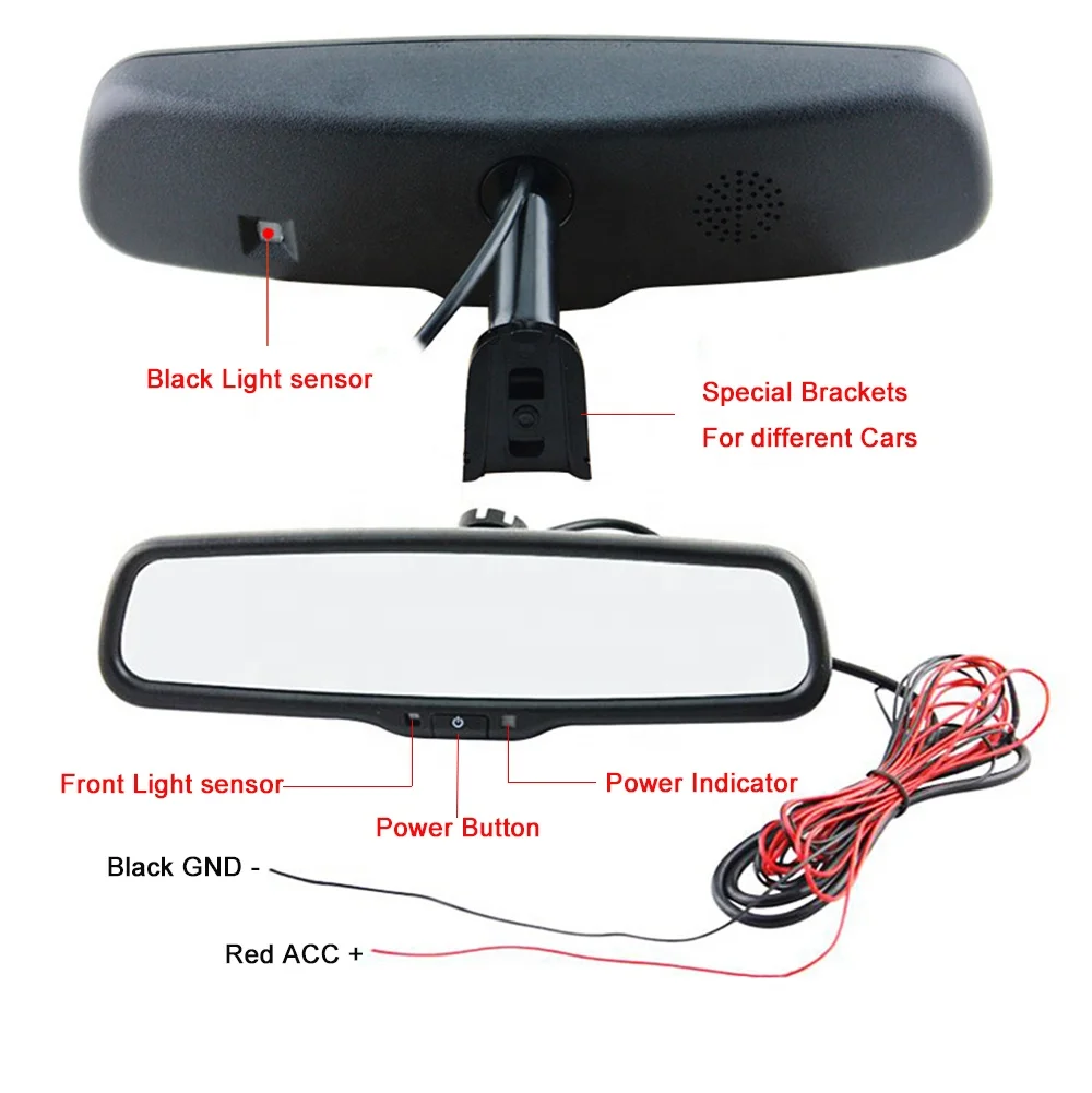 Rear View Auto Dimming Mirror With OEM Bracket for Car
