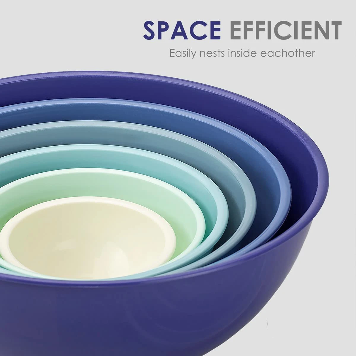 Cook With Color Plastic Mixing Bowls With Lids Gift Kitchen Utensils Tableware 6pcs Melamine