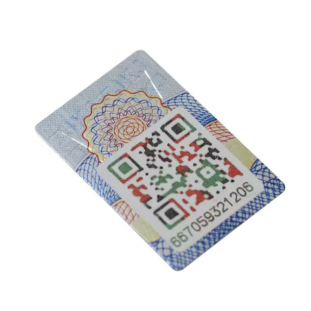 custom logo 3D  anti-fake serial number Anti-counterfeiting Security label sticker with Different qr codes manage system