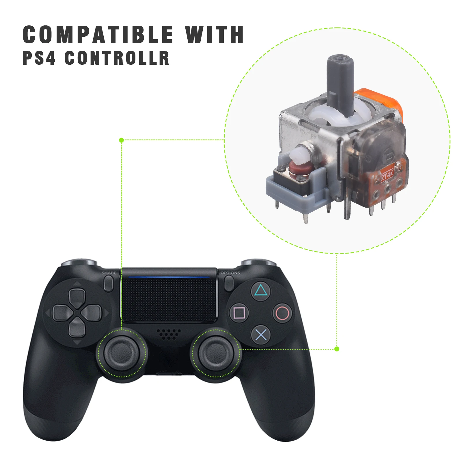 Ginfull PS5/PS4/XBOX/Switch PRO用 TMR電磁抵抗ホール