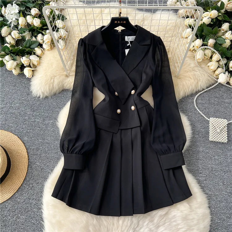 black suit dresses Amara Tuxedo Mini Dress main image 0