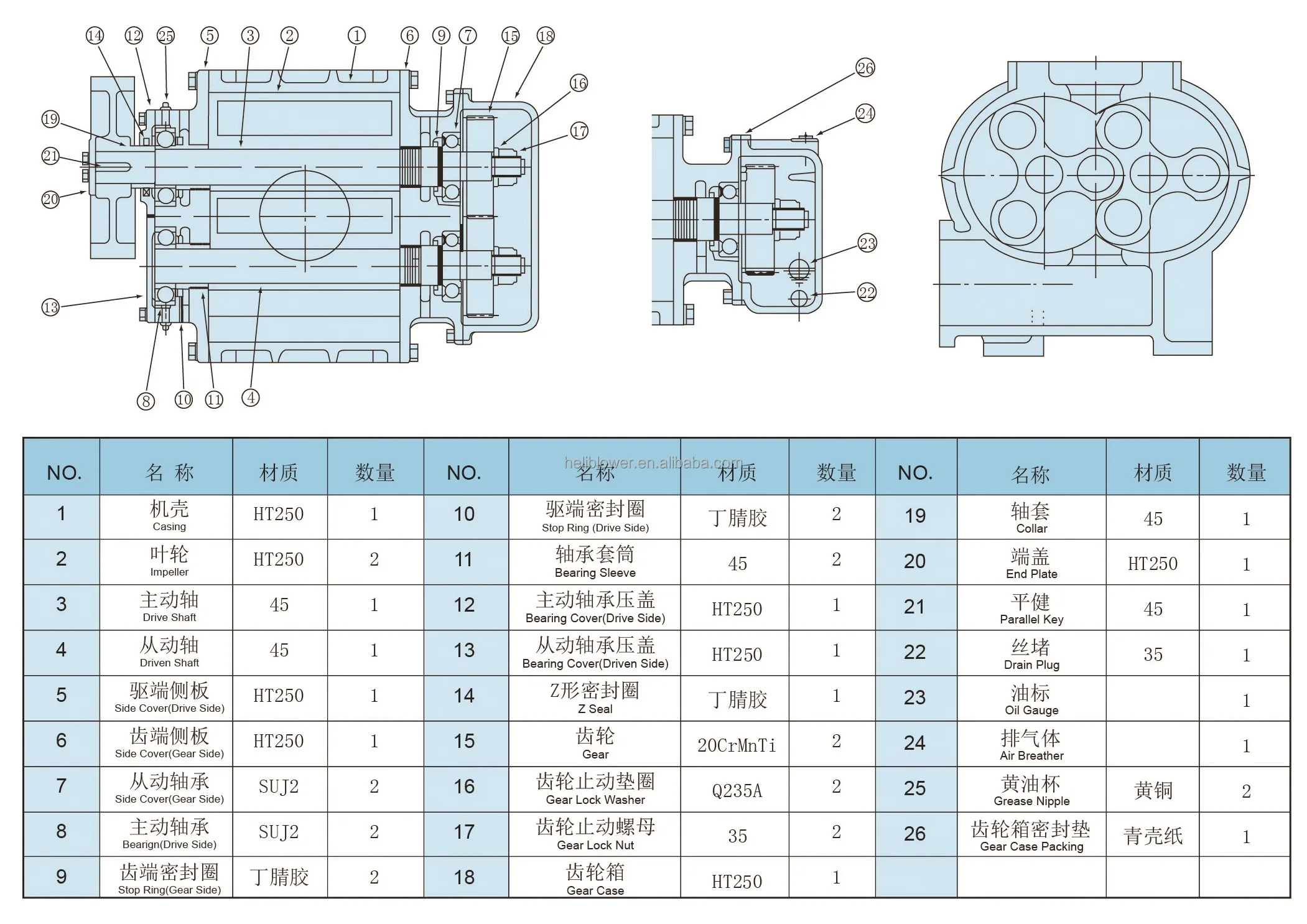 Roots Blower, 220 V, 0.5~500m3 - detail 50