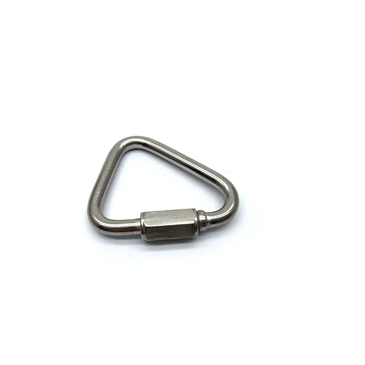 Camping Outdoor Carabiner Stainless Steel Climbing Triangle Quick Link Locking Carabiner Hanging Hook Buckle Hiking Multi Tool