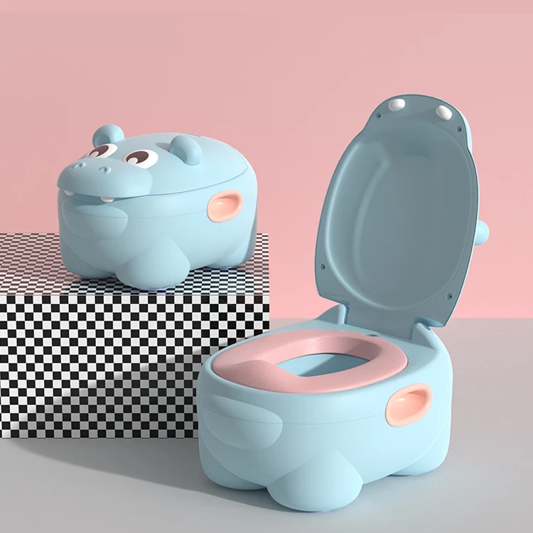 Functional High Quality Cheap Hippo Animal Kids Plastic Toilet Potty, Sissy Baby Toddler Travel Training Sitting Potty/