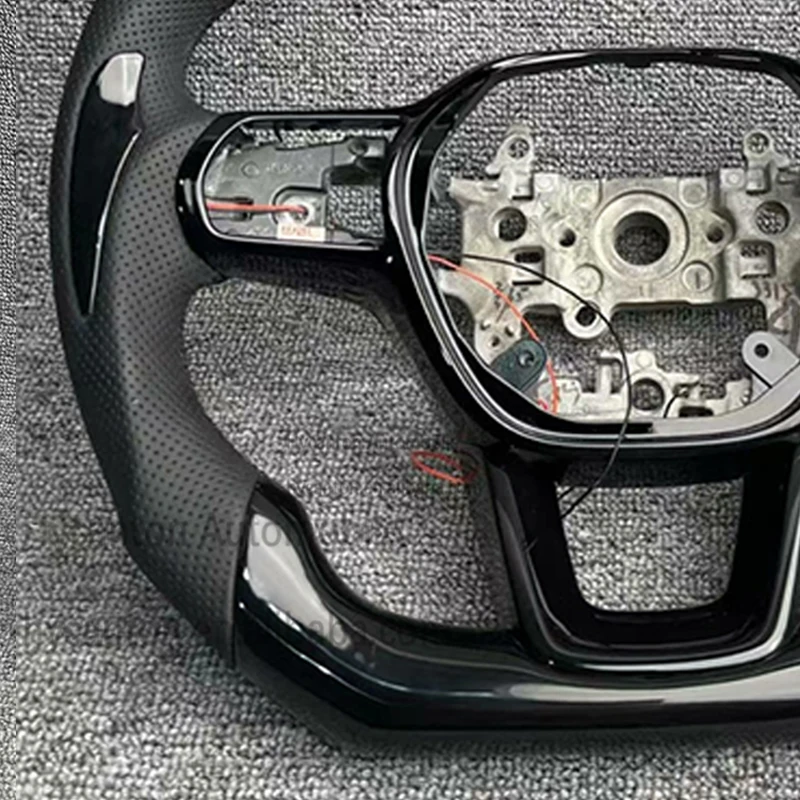 Modified All Black Carbon Fiber LED Perforated Leather Steering Wheel for Honda Civic 11th Gen Car Steering Wheel