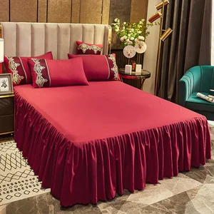 Custom Polyester Bed Skirt Three-piece Dustproof Bed Skirt