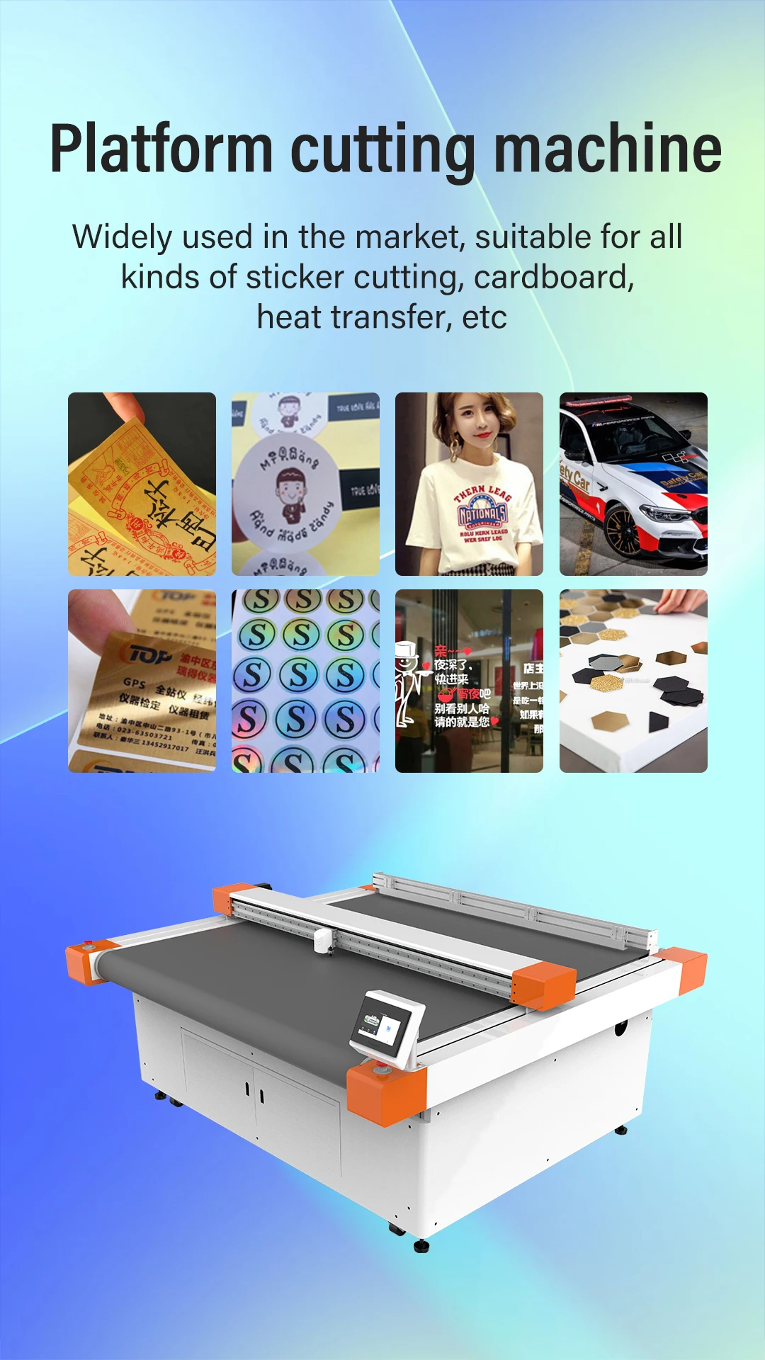 A3 Mini Flatbed Cutter Vinyl Nail UV Printing Stickers Cutting Plotter with air Pump
