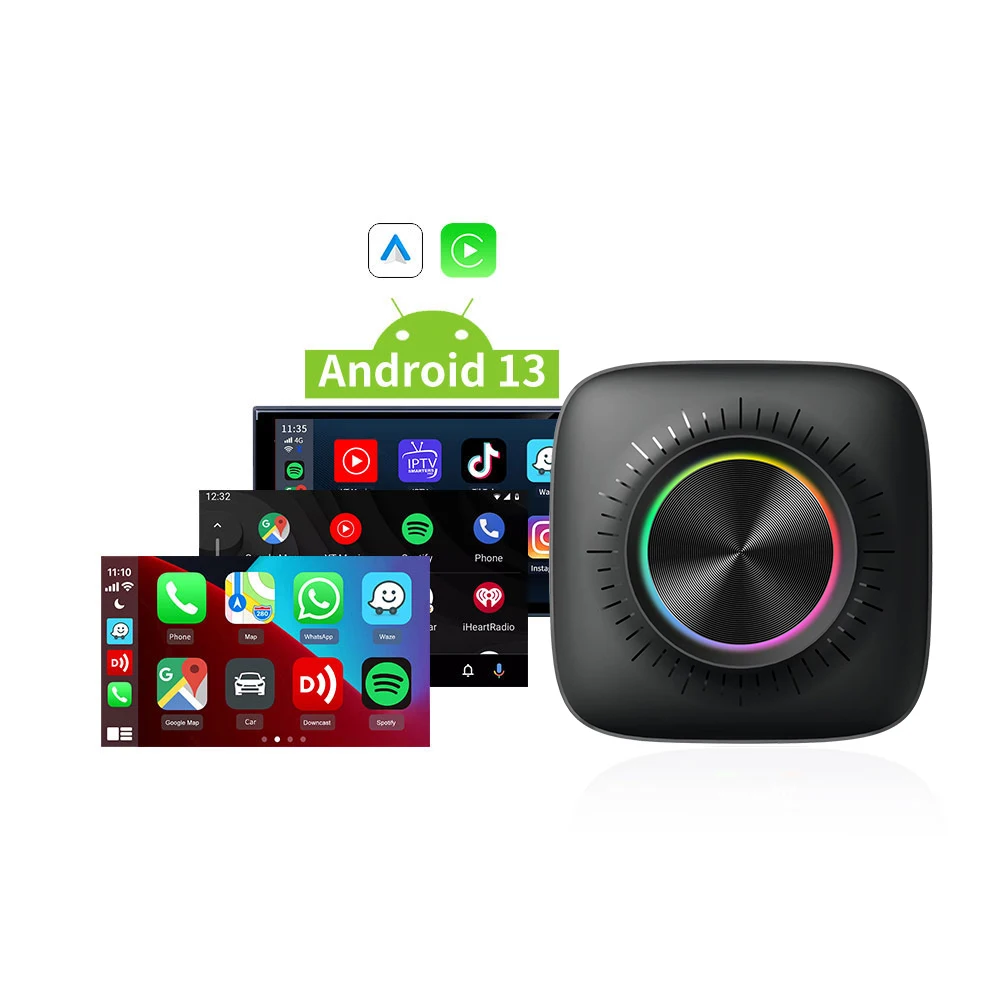 KBOX LED Open Android 13 CarPlay Adapter - 4G SIM, 8GB RAM