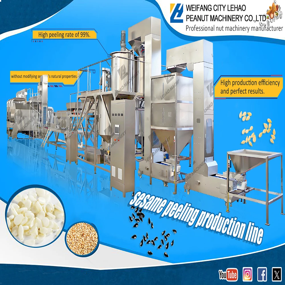 Factory Professional Nut Shell Peeler Skin Removing Cleaning Hulling Roasting Production Line Sesame Seeds Peeling Machine