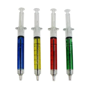 Cheap Creative Syringe Plastic Ball Pen With OEM Custom Logo Printed Laser for Children Gift