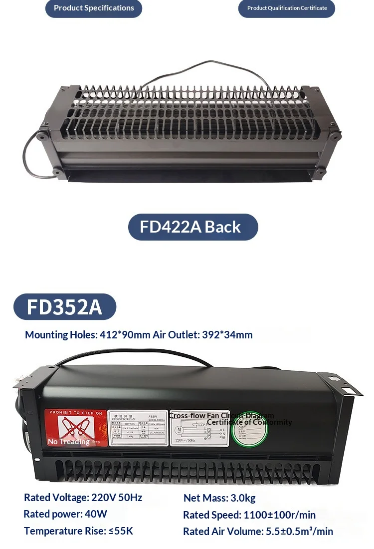Cross Flow Fan, XZ422A/XZ352A, Metal - detail 4