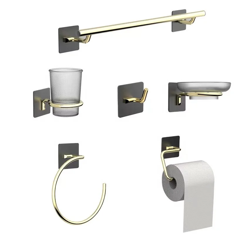 FAAO OEM Modern Accessories Bathroom Decor Luxury Toilet Stainless Steel Bathroom Accessories 6 Pieces Set