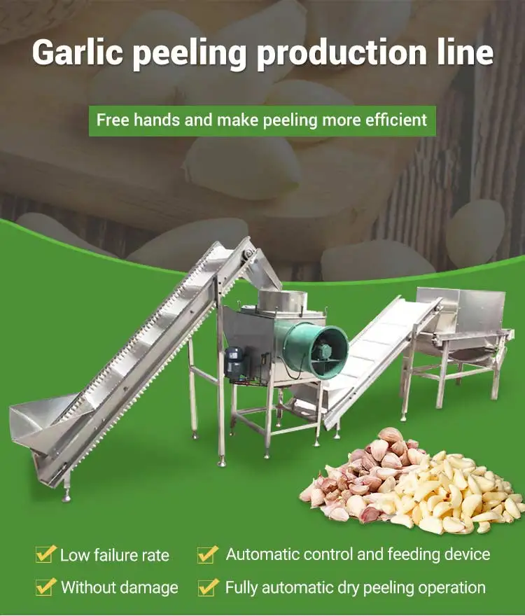 Automatic Fully Garlic Split Clove Break Peel Process Line Plant