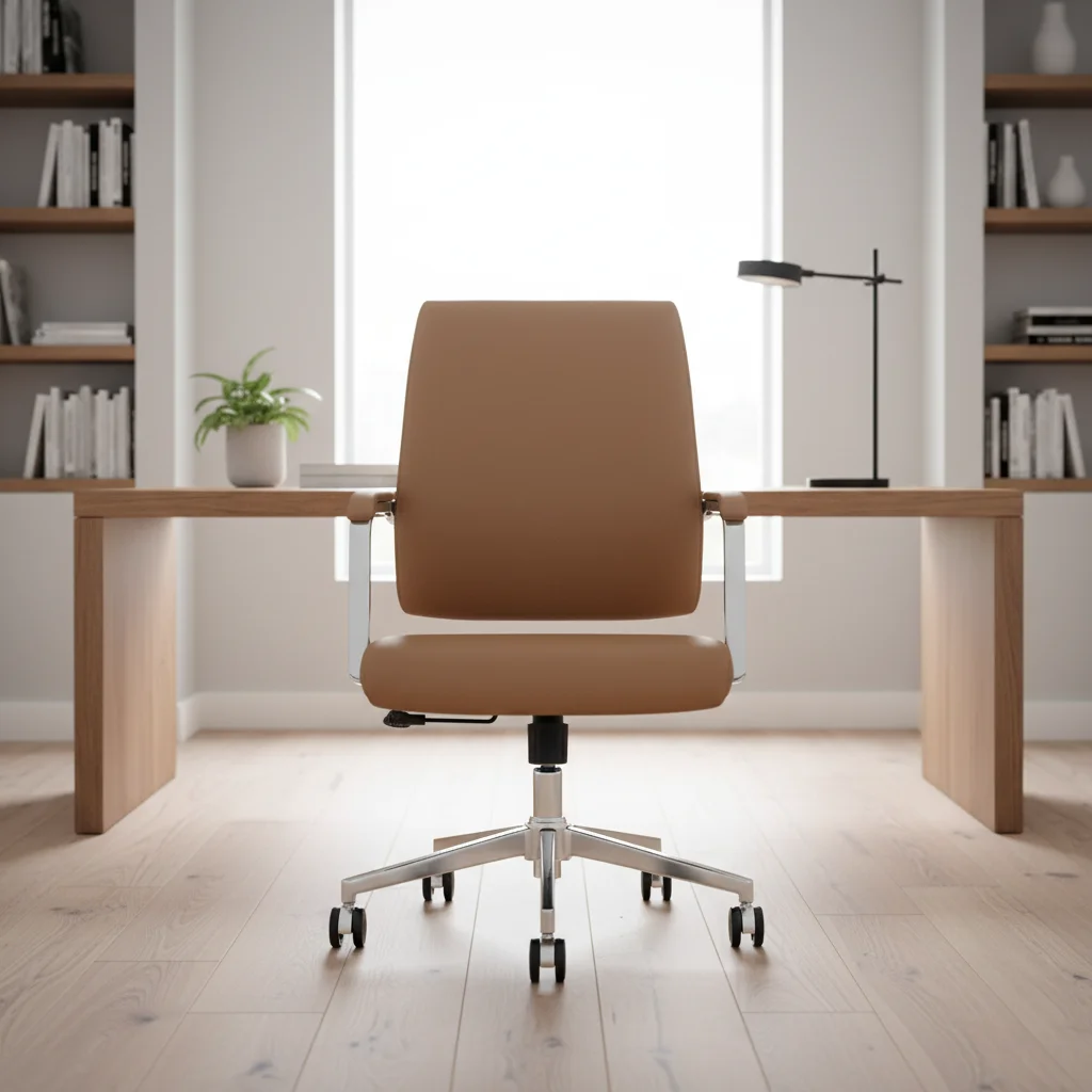 Modern Ergonomic Leather Butterfly Mechanism Adjustable Office Task Chair 5