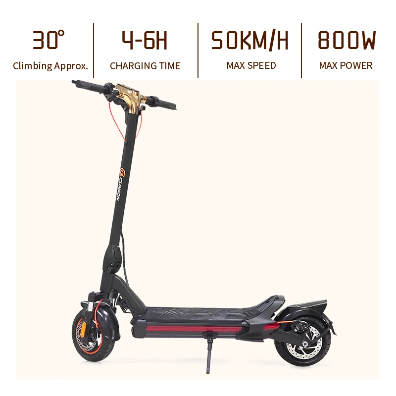 CUNFON Foldable Removable Seat 10 inch Electric Scooters Height Adjustable  Compatible CUNFON RZ800 800W Electric Scooter