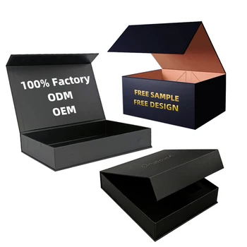 Custom Recyclable Black Paper Packing Folding Shoe Gift Box Magnetic ...